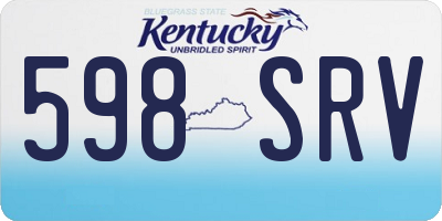 KY license plate 598SRV