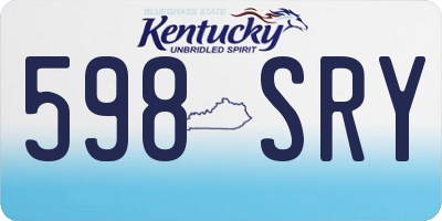 KY license plate 598SRY