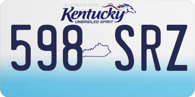KY license plate 598SRZ