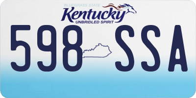 KY license plate 598SSA
