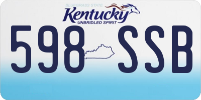 KY license plate 598SSB