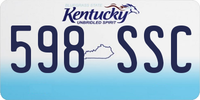 KY license plate 598SSC