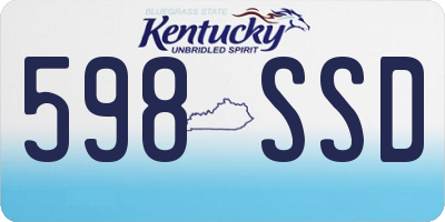 KY license plate 598SSD