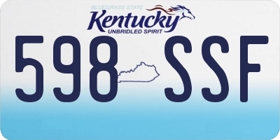 KY license plate 598SSF