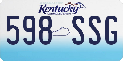 KY license plate 598SSG