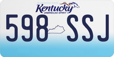 KY license plate 598SSJ