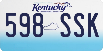 KY license plate 598SSK