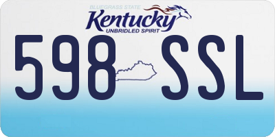 KY license plate 598SSL