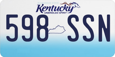 KY license plate 598SSN