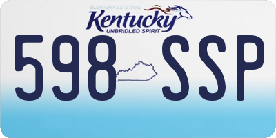 KY license plate 598SSP