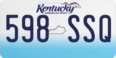 KY license plate 598SSQ