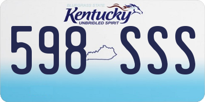 KY license plate 598SSS
