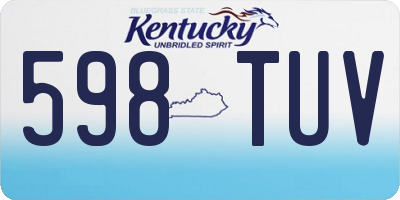 KY license plate 598TUV