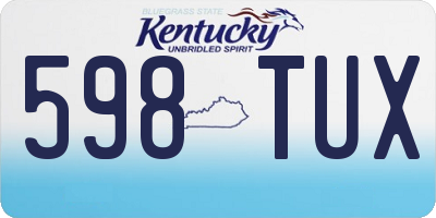 KY license plate 598TUX