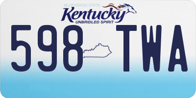 KY license plate 598TWA