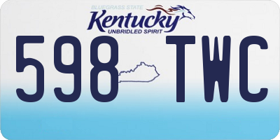 KY license plate 598TWC