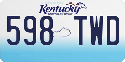 KY license plate 598TWD