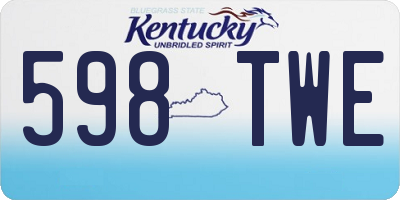 KY license plate 598TWE
