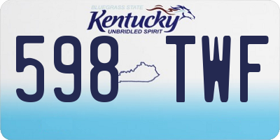 KY license plate 598TWF