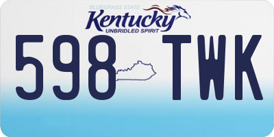 KY license plate 598TWK