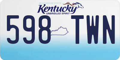 KY license plate 598TWN