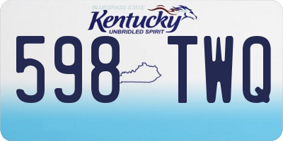 KY license plate 598TWQ