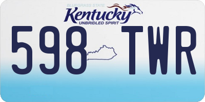 KY license plate 598TWR