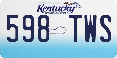 KY license plate 598TWS