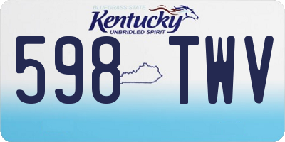 KY license plate 598TWV