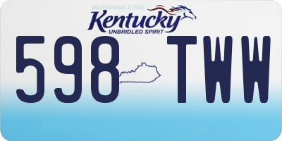 KY license plate 598TWW