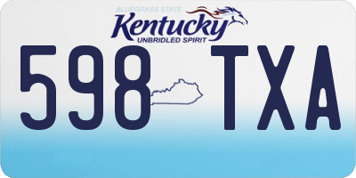 KY license plate 598TXA