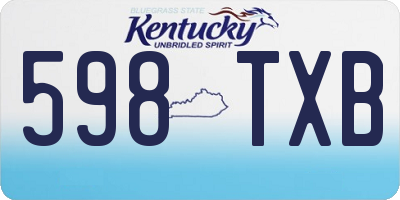 KY license plate 598TXB