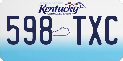 KY license plate 598TXC