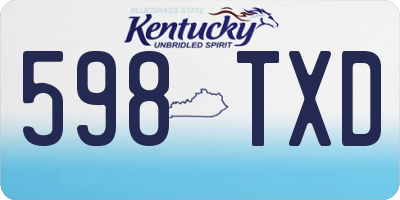 KY license plate 598TXD