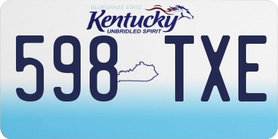 KY license plate 598TXE