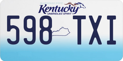 KY license plate 598TXI