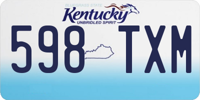 KY license plate 598TXM