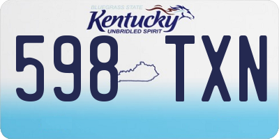 KY license plate 598TXN