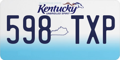 KY license plate 598TXP