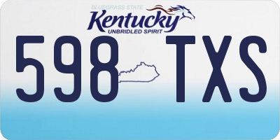 KY license plate 598TXS
