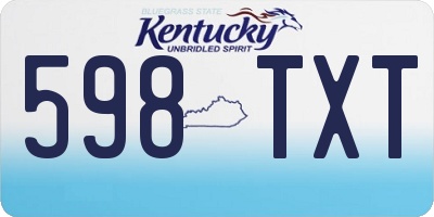 KY license plate 598TXT