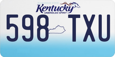 KY license plate 598TXU