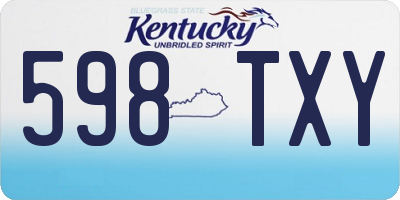 KY license plate 598TXY