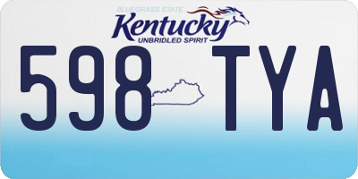 KY license plate 598TYA