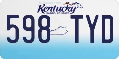 KY license plate 598TYD