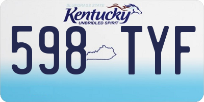 KY license plate 598TYF
