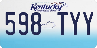 KY license plate 598TYY