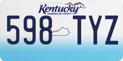 KY license plate 598TYZ