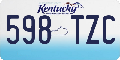 KY license plate 598TZC