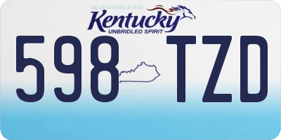 KY license plate 598TZD